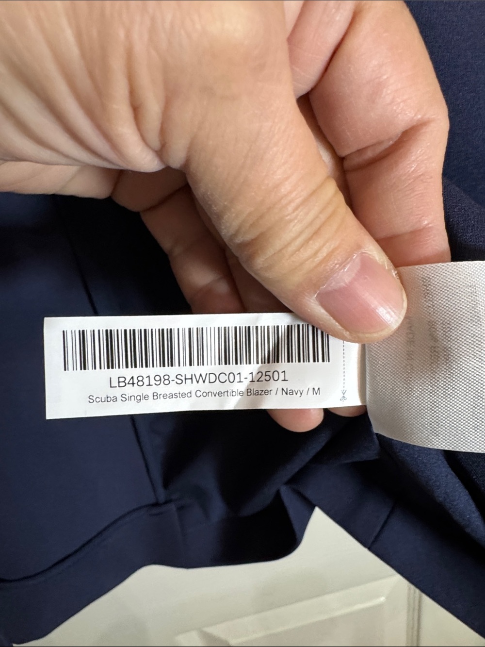Quince Scuba Single Breasted Convertible Blazer Navy Career Business Casual Sz M - Picture 7 of 9
